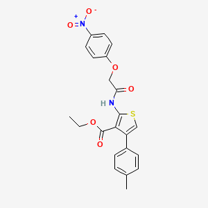 molecular formula C22H20N2O6S B3714634 ethyl 4-(4-methylphenyl)-2-{[(4-nitrophenoxy)acetyl]amino}-3-thiophenecarboxylate 