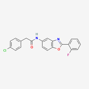 molecular formula C21H14ClFN2O2 B3714641 2-(4-chlorophenyl)-N-[2-(2-fluorophenyl)-1,3-benzoxazol-5-yl]acetamide 