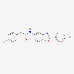 2-(4-chlorophenyl)-N-[2-(4-chlorophenyl)-1,3-benzoxazol-5-yl]acetamide