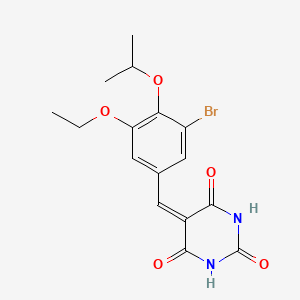 5-[(3-Bromo-5-ethoxy-4-propan-2-yloxyphenyl)methylidene]-1,3-diazinane-2,4,6-trione