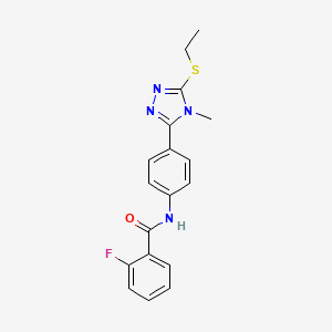 N-{4-[5-(ethylthio)-4-methyl-4H-1,2,4-triazol-3-yl]phenyl}-2-fluorobenzamide