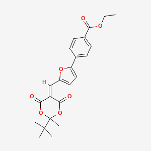 Ethyl 4-{5-[(2-tert-butyl-2-methyl-4,6-dioxo-1,3-dioxan-5-ylidene)methyl]furan-2-yl}benzoate