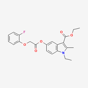 molecular formula C22H22FNO5 B3714699 ethyl 1-ethyl-5-{[2-(2-fluorophenoxy)acetyl]oxy}-2-methyl-1H-indole-3-carboxylate 