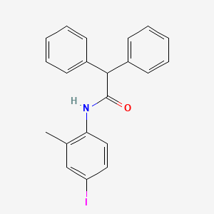 molecular formula C21H18INO B3714714 N-(4-iodo-2-methylphenyl)-2,2-diphenylacetamide 