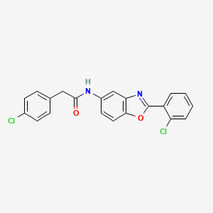 2-(4-chlorophenyl)-N-[2-(2-chlorophenyl)-1,3-benzoxazol-5-yl]acetamide