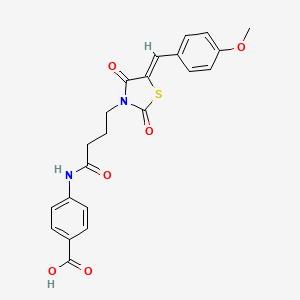 molecular formula C22H20N2O6S B3714729 4-({4-[5-(4-methoxybenzylidene)-2,4-dioxo-1,3-thiazolidin-3-yl]butanoyl}amino)benzoic acid 