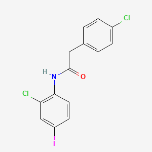 molecular formula C14H10Cl2INO B3714765 N-(2-chloro-4-iodophenyl)-2-(4-chlorophenyl)acetamide 