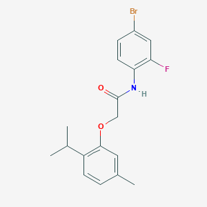 N-(4-bromo-2-fluorophenyl)-2-(5-methyl-2-propan-2-ylphenoxy)acetamide