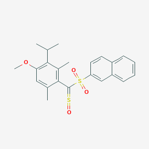 molecular formula C23H24O4S2 B371478 2-{[(3-Isopropyl-4-methoxy-2,6-dimethylphenyl)(sulfinyl)methyl]sulfonyl}naphthalene 