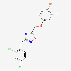 5-[(4-Bromo-3-methylphenoxy)methyl]-3-[(2,4-dichlorophenyl)methyl]-1,2,4-oxadiazole