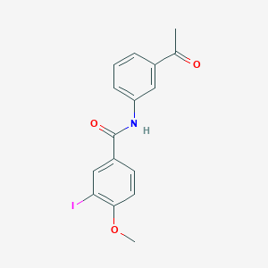 molecular formula C16H14INO3 B3714791 N-(3-acetylphenyl)-3-iodo-4-methoxybenzamide 