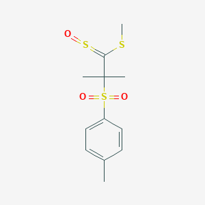 molecular formula C12H16O3S3 B371480 1-Methyl-4-(2-methyl-1-methylsulfanyl-1-sulfinylpropan-2-yl)sulfonylbenzene 