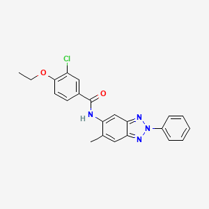 molecular formula C22H19ClN4O2 B3714818 3-chloro-4-ethoxy-N-(6-methyl-2-phenyl-2H-1,2,3-benzotriazol-5-yl)benzamide 