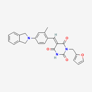 (5E)-5-{[4-(2,3-Dihydro-1H-isoindol-2-YL)-2-methylphenyl]methylidene}-1-[(furan-2-YL)methyl]-1,3-diazinane-2,4,6-trione