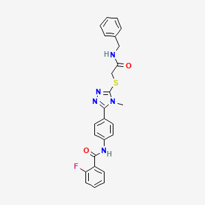 N-[4-(5-{[2-(benzylamino)-2-oxoethyl]thio}-4-methyl-4H-1,2,4-triazol-3-yl)phenyl]-2-fluorobenzamide