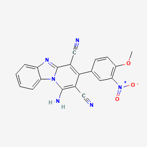 1-amino-3-(4-methoxy-3-nitrophenyl)pyrido[1,2-a]benzimidazole-2,4-dicarbonitrile