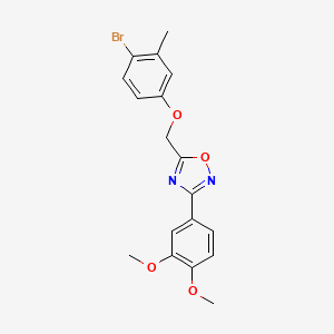 molecular formula C18H17BrN2O4 B3714864 5-[(4-bromo-3-methylphenoxy)methyl]-3-(3,4-dimethoxyphenyl)-1,2,4-oxadiazole 