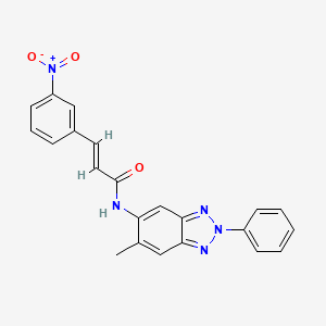 molecular formula C22H17N5O3 B3714871 (E)-N-(6-methyl-2-phenylbenzotriazol-5-yl)-3-(3-nitrophenyl)prop-2-enamide 