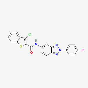 molecular formula C21H12ClFN4OS B3714879 3-chloro-N-[2-(4-fluorophenyl)-2H-1,2,3-benzotriazol-5-yl]-1-benzothiophene-2-carboxamide 