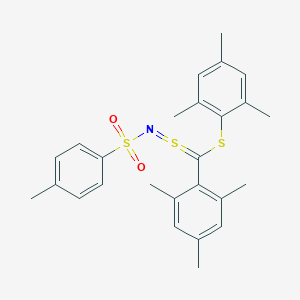 molecular formula C26H29NO2S3 B371489 N-{[mesityl(mesitylsulfanyl)methylene]-lambda~4~-sulfanylidene}-4-methylbenzenesulfonamide 