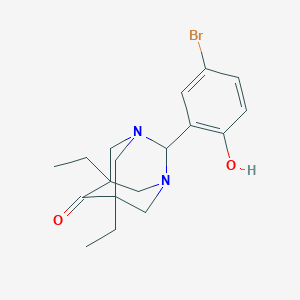 molecular formula C18H23BrN2O2 B3714894 2-(5-bromo-2-hydroxyphenyl)-5,7-diethyl-1,3-diazatricyclo[3.3.1.1~3,7~]decan-6-one 