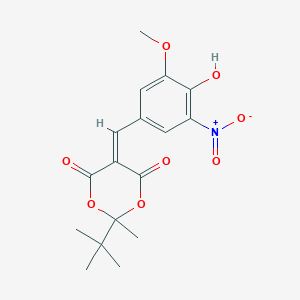 2-tert-butyl-5-(4-hydroxy-3-methoxy-5-nitrobenzylidene)-2-methyl-1,3-dioxane-4,6-dione