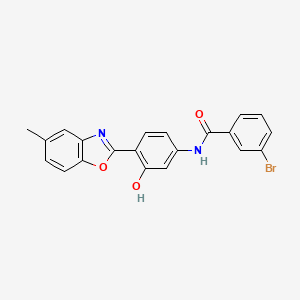 molecular formula C21H15BrN2O3 B3714912 3-bromo-N-[3-hydroxy-4-(5-methyl-1,3-benzoxazol-2-yl)phenyl]benzamide 