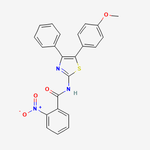 molecular formula C23H17N3O4S B3714925 N-[5-(4-methoxyphenyl)-4-phenyl-1,3-thiazol-2-yl]-2-nitrobenzamide 