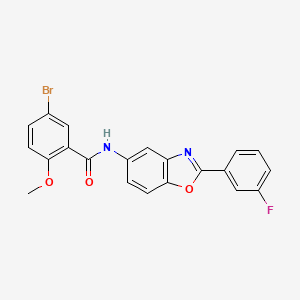 molecular formula C21H14BrFN2O3 B3714961 5-bromo-N-[2-(3-fluorophenyl)-1,3-benzoxazol-5-yl]-2-methoxybenzamide 