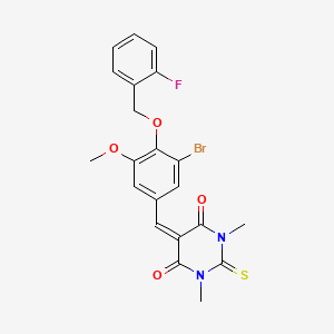 5-{3-bromo-4-[(2-fluorobenzyl)oxy]-5-methoxybenzylidene}-1,3-dimethyl-2-thioxodihydropyrimidine-4,6(1H,5H)-dione