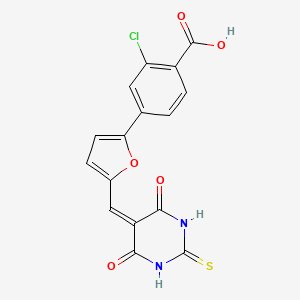 2-chloro-4-{5-[(4,6-dioxo-2-thioxotetrahydro-5(2H)-pyrimidinylidene)methyl]-2-furyl}benzoic acid