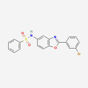 molecular formula C19H13BrN2O3S B3715002 N-[2-(3-bromophenyl)-1,3-benzoxazol-5-yl]benzenesulfonamide 