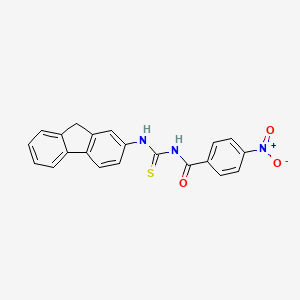 molecular formula C21H15N3O3S B3715021 N-[(9H-fluoren-2-ylamino)carbonothioyl]-4-nitrobenzamide 