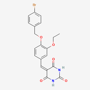 molecular formula C20H17BrN2O5 B3715030 5-({4-[(4-BROMOBENZYL)OXY]-3-ETHOXYPHENYL}METHYLENE)-2,4,6(1H,3H,5H)-PYRIMIDINETRIONE 