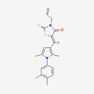 (5Z)-5-{[1-(3,4-dimethylphenyl)-2,5-dimethyl-1H-pyrrol-3-yl]methylidene}-3-(prop-2-en-1-yl)-2-thioxo-1,3-thiazolidin-4-one