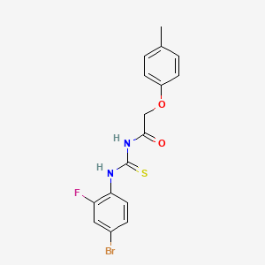 N-[(4-bromo-2-fluorophenyl)carbamothioyl]-2-(4-methylphenoxy)acetamide