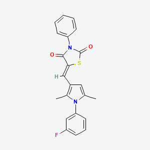 5-{[1-(3-fluorophenyl)-2,5-dimethyl-1H-pyrrol-3-yl]methylene}-3-phenyl-1,3-thiazolidine-2,4-dione