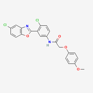 molecular formula C22H16Cl2N2O4 B3715105 N-[4-chloro-3-(5-chloro-1,3-benzoxazol-2-yl)phenyl]-2-(4-methoxyphenoxy)acetamide 