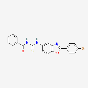 molecular formula C21H14BrN3O2S B3715112 N-{[2-(4-bromophenyl)-1,3-benzoxazol-5-yl]carbamothioyl}benzamide 