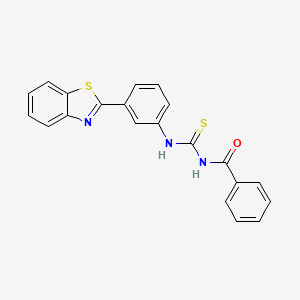 molecular formula C21H15N3OS2 B3715124 N-{[3-(1,3-benzothiazol-2-yl)phenyl]carbamothioyl}benzamide 