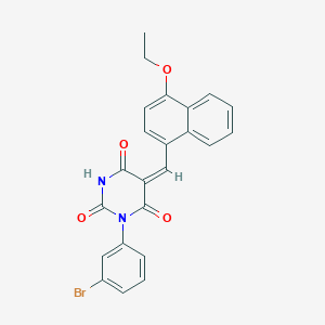 molecular formula C23H17BrN2O4 B3715167 (5E)-1-(3-bromophenyl)-5-[(4-ethoxynaphthalen-1-yl)methylidene]pyrimidine-2,4,6(1H,3H,5H)-trione 