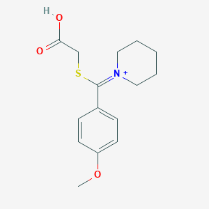 molecular formula C15H20NO3S+ B371519 1-[[(Carboxymethyl)thio](4-methoxyphenyl)methylene]piperidinium 