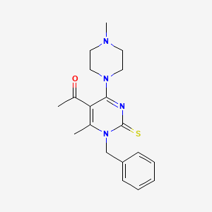 1-[1-benzyl-6-methyl-4-(4-methyl-1-piperazinyl)-2-thioxo-1,2-dihydro-5-pyrimidinyl]ethanone