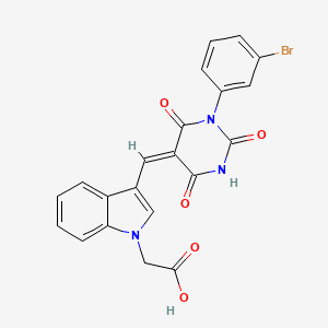 2-[3-[(E)-[1-(3-bromophenyl)-2,4,6-trioxo-1,3-diazinan-5-ylidene]methyl]indol-1-yl]acetic acid