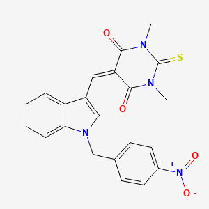 1,3-dimethyl-5-{[1-(4-nitrobenzyl)-1H-indol-3-yl]methylene}-2-thioxodihydro-4,6(1H,5H)-pyrimidinedione