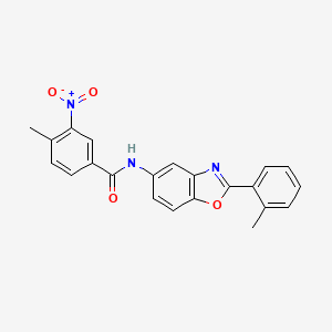 molecular formula C22H17N3O4 B3715290 4-methyl-N-[2-(2-methylphenyl)-1,3-benzoxazol-5-yl]-3-nitrobenzamide 