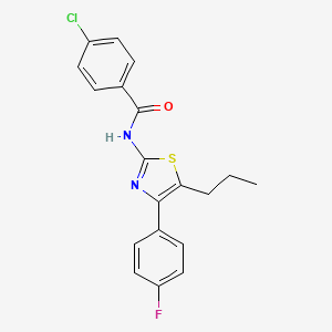 4-chloro-N-[4-(4-fluorophenyl)-5-propyl-1,3-thiazol-2-yl]benzamide