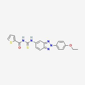 molecular formula C20H17N5O2S2 B3715323 N-({[2-(4-ethoxyphenyl)-2H-1,2,3-benzotriazol-5-yl]amino}carbonothioyl)-2-thiophenecarboxamide 