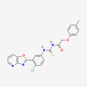 molecular formula C22H17ClN4O3S B3715374 N-{[(4-chloro-3-[1,3]oxazolo[4,5-b]pyridin-2-ylphenyl)amino]carbonothioyl}-2-(4-methylphenoxy)acetamide 