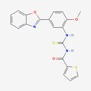 molecular formula C20H15N3O3S2 B3715411 1-[5-(1,3-BENZOXAZOL-2-YL)-2-METHOXYPHENYL]-3-(THIOPHENE-2-CARBONYL)THIOUREA 